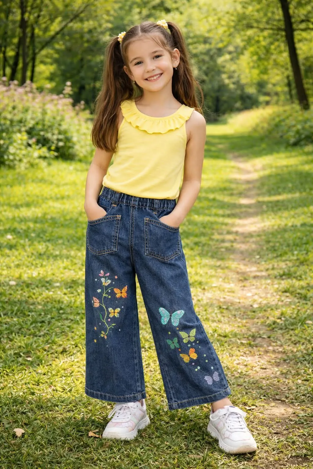 بنطالون وايد ليج فراشة  - G-TEX SHOP